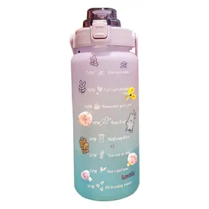Offerte calde bottiglia d'acqua per bevande sportive Logo personalizzato tazza per acqua in plastica 2l bottiglia d'acqua di grande capacità