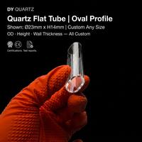 高品质耐热石英玻璃扁平椭圆形管抛光表面腾君牌具有竞争力的价格99.99%纯度臭氧