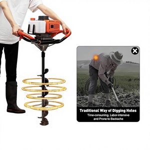 Taladro hidráulico de tierra de 63 cc con motor de 2 tiempos 48F y mandril de 1/2 pulgada para perforación de agujeros en metal DIY - Product Image 1