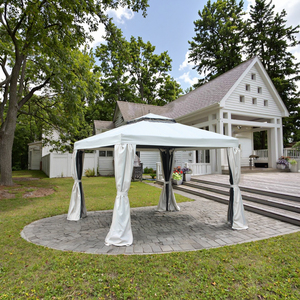 3X3M fiesta al aire libre evento aluminio jardín <span class=keywords><strong>Roma</strong></span> malla Gazebo refugio doble dosel techo red pared lateral balcón recubierto <span class=keywords><strong>de</strong></span> polvo - Product Image 5