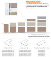 Système de cloisonnement modulaire de bureau en aluminium, design moderne, avec écran en tissu pour l'intimité - Vente en gros