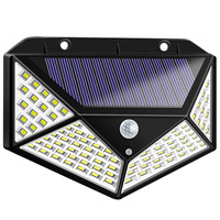 100 LED lumière solaire PIR capteur de mouvement lampe solaire extérieure IP65 étanche applique murale solaire lumière du soleil alimenté jardin réverbère