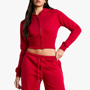 เซ็ตเสื้อฮู้ดและกางเกงวอร์มทรงโอเวอร์ไซส์ผ้าฟลีซสีล้วนสำหรับผู้หญิง - Product Image 5