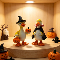 Vente directe d'usine, Statues de canards mignons pour Halloween, Artisanat en résine pour Halloween, Cadeaux d'Halloween