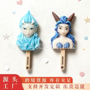 แม่เหล็กติดตู้เย็นรูปไอศกรีม Qihang Q-Version น่ารัก รูปทรงไอศกรีมฤดูร้อน ของตกแต่งสำหรับตู้เย็น - Product Image 3