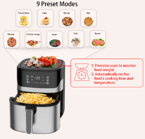 Meilleure friteuse à air visuelle 6,5L 5L 5,5L 7L 8L en acier inoxydable numérique intelligente avec fenêtre - Product Image 6