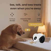 Caméra robot pour animaux Elecpet avec distribution de friandises à une touche |   Moniteur 360° avec audio bidirectionnel et suivi intelligent |   Double caméra, longue autonomie de la batterie