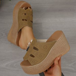<span class=keywords><strong>K</strong></span>-217 nuove pantofole da spiaggia Casual a punta aperta grandi scarpe da grotta retrò tacchi da donna alla moda pantofole - Product Image 5