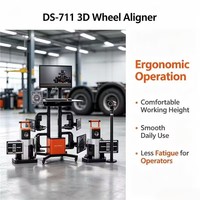 Aligneur de roues 3D Factory DS-711 pour bus, camions et remorques avec caméra 711MP, double écran et armoire mobile