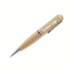 Clé USB en bois 2.0 avec logo personnalisé, double stylo et clé USB, essentiel pour le bureau, idéal comme cadeau de mariage - Product Image 1