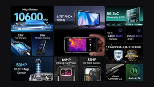 Ulefone Armor 27T Pro 5G <strong>Rugged</strong> Phone 10600mAh Android 14 <strong>Smartphone</strong> 50MP+64MP Night Camera 6.78" 24GB+256GB NFC - Product Image 2