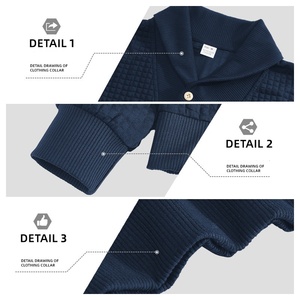 Suéter Masculino de Alta Qualidade com Gola Reversível em Malha Waffle, Pulôver com Botões, Gola Alta, Tecido Pesado, Roupas Streetwear para Homens - Product Image 6