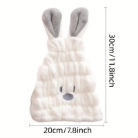 Serviette turban en microfibre de haute qualité pour enfants, séchage rapide, absorption d'eau, en polaire corail, motif lapin tissé