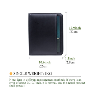 Biểu tượng tùy chỉnh PU da danh mục đầu tư A4 dây kéo thư mục tập tin thanh lịch nộp hồ sơ sản phẩm - Product Image 2