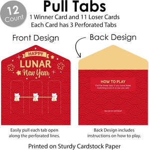 Cartes à gratter personnalisables pour jeux de fête, cartes Pickle, billets à gratter de Noël, billets à gratter à languette, billets de loterie à gratter à languette - Product Image 2