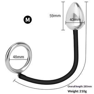 حلقة تأخير للرجال مع سدادة شرجية، حلقة معدنية للإغلاق لوقت طويل، لعبة جنسية للبالغين - Product Image 4