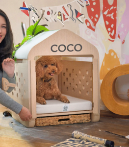 Alle Seizoenen Comfortabel Nest Voor Kleine Middelgrote Huisdieren Massief Houten Kat/Hondenkennel Knoopsluiting Modern/Antiek Huisdierenmeubilair - Product Image 4