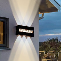 Lámpara de Pared LED Moderna para Exteriores, Impermeable, de Aluminio Negro, para Porche de Villa