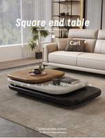Table basse pivotante en bois de style italien minimaliste et luxueux pour petit salon, mobilier de maison