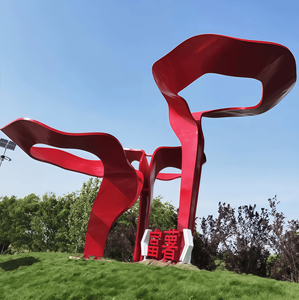 Op maat gemaakte roestvrijstalen vliegtuigsculpturen, grote vierkante buitenornamenten van gespoten metaal, metalen raketdecoraties, fabrikant van metalen sculpturen - Product Image 2