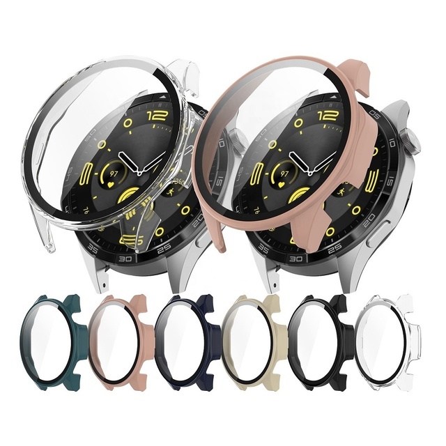 PC Tempered Glass Case for Huawei Watch Gt4 41mm 46mm Accessories for Huawei Full Screen Protector Cover Bumper Protective Case