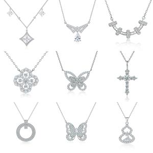 Collares con Colgantes de Lujo de Plata de Ley 925 con Circonita Cúbica y Baño de Rodio, Certificados, para Compromiso, Boda y Fiestas - Product Image 3