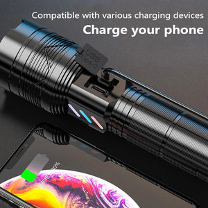 Linterna Láser Blanca Potente de 1500LM, Alcance de 1000 Metros, Recargable Tipo-C, con Zoom, para Camping - Product Image 4