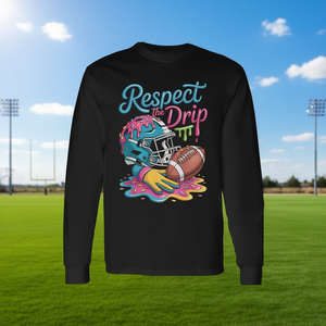 Camiseta de manga larga para niños Football Drip con diseño de chispas de helado Respect The Drip - Product Image 3