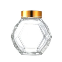 Pot à miel en verre transparent de 220ml 380ml avec couvercle en bois et couvercle en liège pour la cuisine à domicile