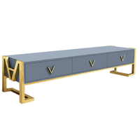 Luxe moderne Design nordique Rectangle miroir dessus en verre support TV Offre Spéciale tube en métal Table basse maison salon chambre utilisation