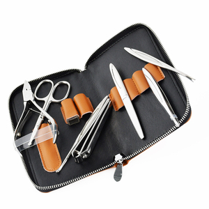 Customized Leather Packaging Beauty Metal <b>Manicure</b> & Pedicure Set Nail Clipper <b>Kit</b> - Product Image 1