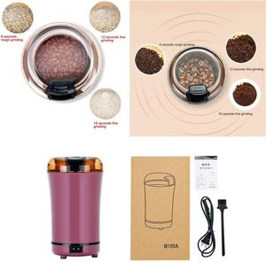 เครื่องชงกาแฟไฟฟ้า 110V/220V มีสีขาว ดำ และม่วงให้เลือก สามารถใช้บดกาแฟและชงกาแฟได้ - Product Image 5