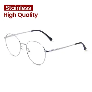 Französische Brille Kaufen Sie Brillen online Vintage Small Round Semi Rimless Frame Metall Optische Rahmen Liquidation Stock