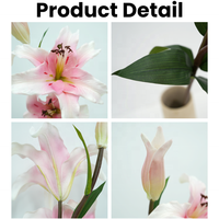 Neuankömmling Hochwertige 3 Köpfe Lilien Real Touch Lily Flower Künstliche weiße rosa Lilie Blumen für Hochzeit Home Decoration