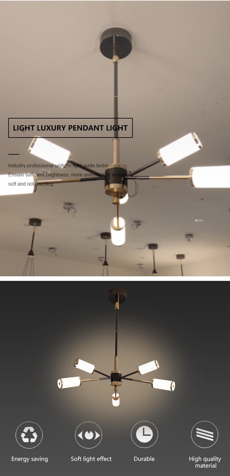 Modern Style Decoration Living Room 60W 80W 120W Modern Gold LED Chandelier Lamp