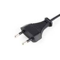 VDE 250V 2 broches noir 220 ~ 250v prise à usage domestique H03VVH2-F /H05VVH2-F 3 broches cordon d'alimentation électronique EU deux fils de prise ronds