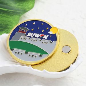 Imán de Refrigerador Personalizado de Fábrica, de Metal, Aleación de Zinc, Esmalte, Diseño de Dibujos Animados, Recuerdo Turístico, Regalos, Patrón de Edificio en 3D - Product Image 5