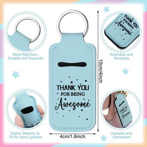 Porta-lápices de sublimación al por mayor, llavero personalizado para lápices labiales, bolsa inspiradora de agradecimiento para brillo labial, soporte portátil - Product Image 2