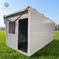 Casa Contenedor Plegable y Personalizable con Estructura de Acero Estable para Espacio Comercial Temporal Multiusos