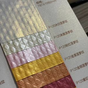 A4 size stock sheets specialty <b>paper</b> black color textured <b>paper</b> linen /yalian / litchi <b>pattern</b> embossed <b>paper</b> - Product Image 4