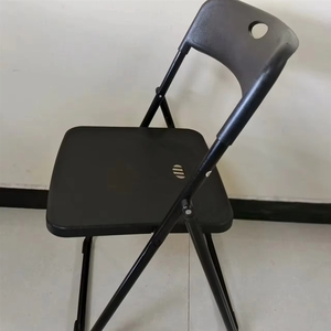 เก้าอี้เหล็กพับได้สีดำทันสมัยราคาประหยัด พับเก็บได้ ระบายความร้อนได้ดี ซ้อนกันได้ เหมาะสำหรับใช้ในบ้าน สำนักงาน อพาร์ทเมนต์ ห้องรับประทานอาหาร โรงเรียน - Product Image 1