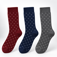 Chaussettes en coton pour hommes, personnalisées avec logo, respirantes, jacquard, style business décontracté, vente en gros