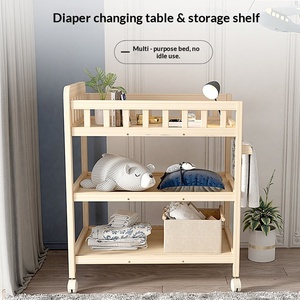 Solid Wood Multi-function Baby Changing Table with Massage Bathing and Newborn Bed Features - Product Image 3