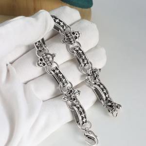 Moda nueva tendencia Retro Vintage Iris flor pulsera versátil en europeo y americano Hip-hop Vintage calavera pulsera - Product Image 2