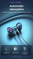 Earphone Nirkabel 5.3 Headphone Neckband Gaming Layar LED Stereo Headset Olahraga Halter Tahan Air Earbud Magnetik