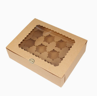 Boîte d'emballage jetable en papier pour cupcakes et tartes aux œufs, 2/4/6 trous, pour boulangerie, plats à emporter, muffins, pâtisseries, boîte cadeau