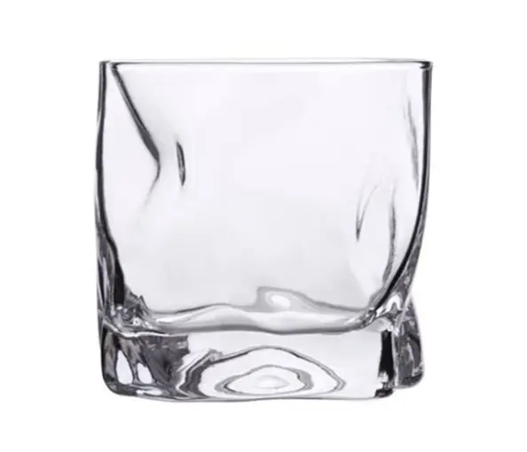 Creativeクリスタルガラスの透明金箔リムJapaneseツイストウイスキーガラス
