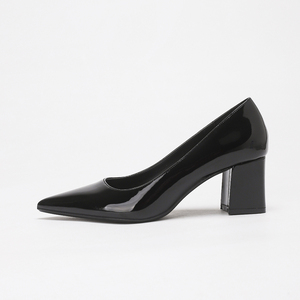 Escarpins tendance 2026 en cuir verni à bout pointu pour <span class=keywords><strong>femme</strong></span>, <span class=keywords><strong>talon</strong></span> bloc épais, noir brillant, bordeaux, chaussures de bureau classiques à coupe basse - Product Image 6