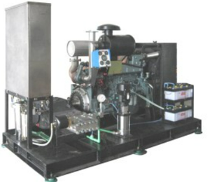 Nettoyeur haute pression industriel silencieux à eau froide, monté sur châssis, avec moteur diesel, pour chantier naval - Product Image 1