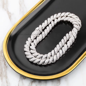 European American Twisted Hemp Rope <b>Chain</b> Full Zircon <b>Cuban</b> Hot Sale Cross-border New Street Hip-hop Unisex Personalized Trendy - Product Image 2